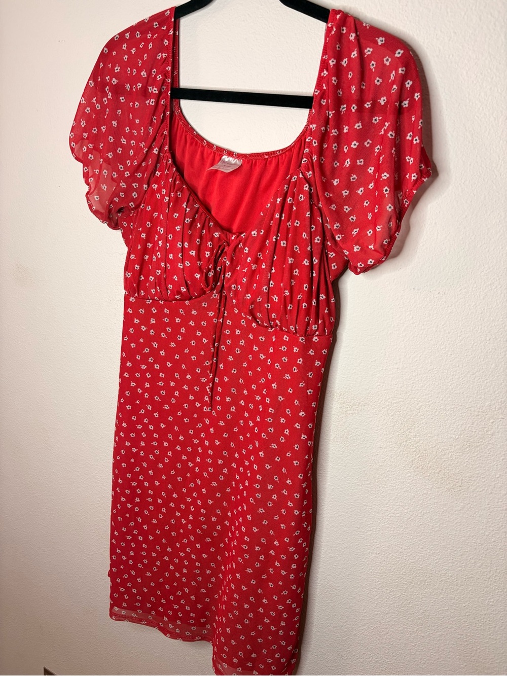 No Boundaries Red Mini Dress with White Floral Print-124